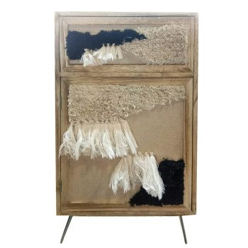 INART ΚΟΜΟΔΙΝΟ ΞΥΛΙΝΟ NATURAL/MΑΥΡΟ 37Χ28X66 Μαύρος