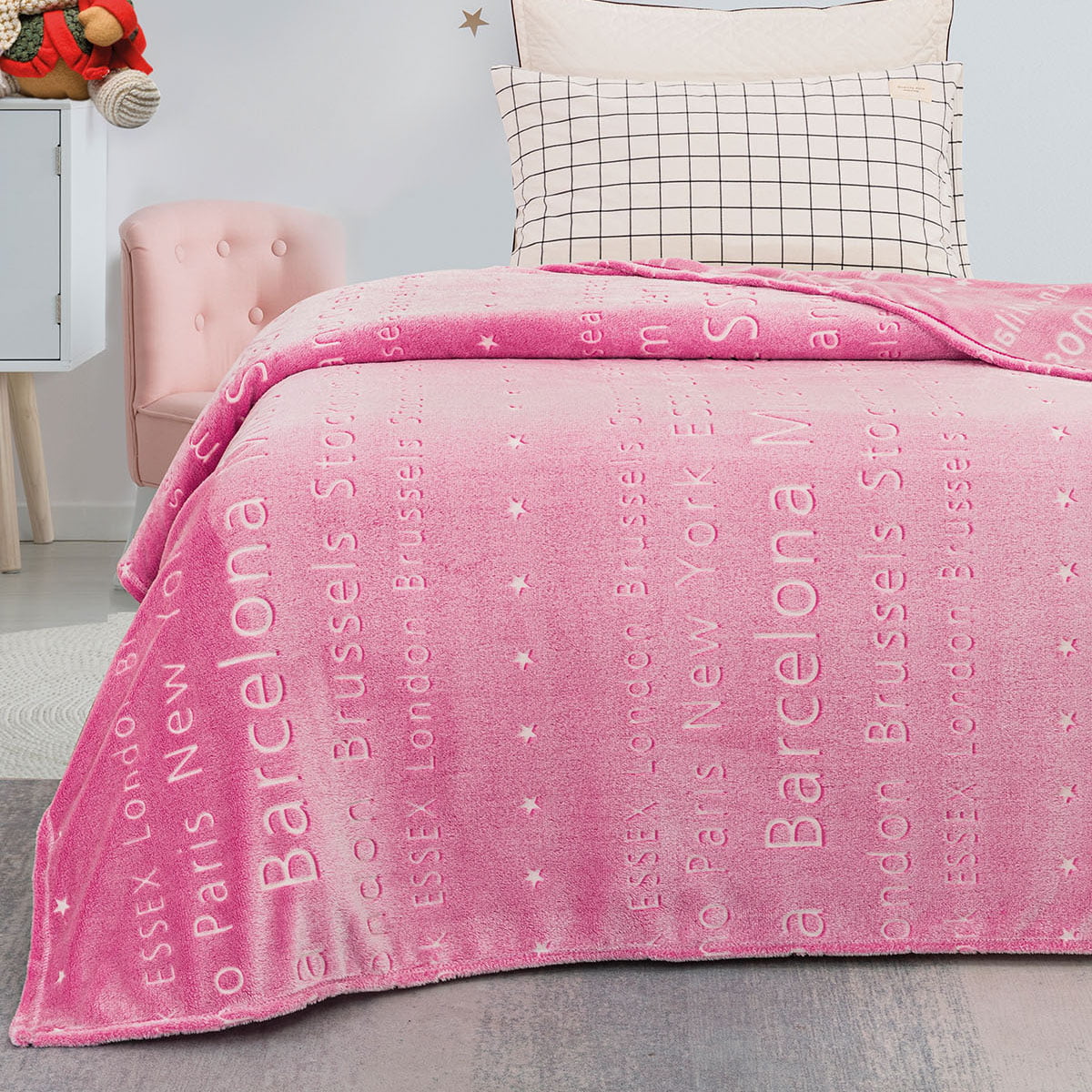 Beauty Home Κουβέρτα μονή φωσφορίζουσα Flash Art 6134 160x220 Ροζ
