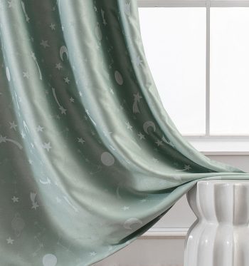 Alternative view of Κουρτίνα φωσφορίζουσα με 8 κρίκους Art 6140 μέντα  140x260 Μέντα