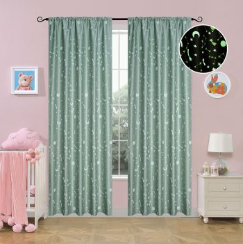 Beauty Home Κουρτίνα φωσφορίζουσα με τρέσα Art 6141 140x270 Μέντα