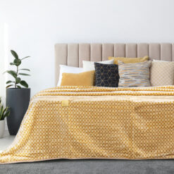 Κουβέρτα μονόχρωμη υπέρδιπλη Art 11000 σε 6 αποχρώσεις 220x240  Κίτρινο Beauty Home