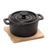 ΚΑΤΣΑΡΟΛΑ CAST-IRON ΜΑΥΡΗ 13Χ10Χ8ΕΚ ΜΕ ΒΑΣΗ BAMBOO SAG107 Espiel