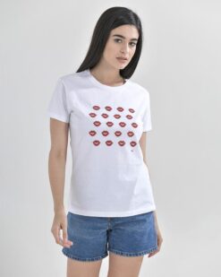 BLE ΛΕΥΚΟ T-SHIRT ΜΕ STRASS ΧΕΙΛΗ ONE SIZE 5-41-063-0004