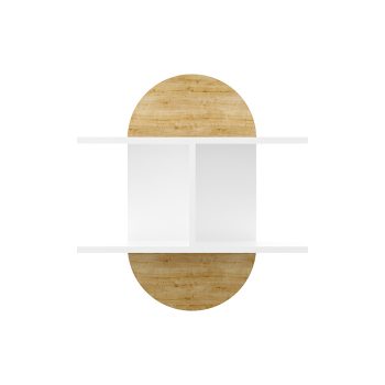 Ραφιέρα τοίχου Lynx pakoworld φυσικό-λευκό 67x22x74εκ 119-001094