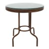 Τραπέζι κήπου Paula pakoworld μέταλλο-pe rattan καφέ Φ60x60εκ 140-000030