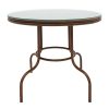 Τραπέζι κήπου Paula pakoworld μέταλλο-pe rattan καφέ Φ90x75εκ 140-000031