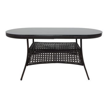 Alternative view of Τραπέζι Cellin  μέταλλο-pe rattan καφέ 160x80x77εκ