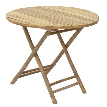 Τραπέζι Obbie pakoworld πτυσσόμενο bamboo φυσικό Φ90x77εκ 141-000015