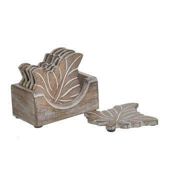INART S/6 ΣΟΥΒΕΡ ΞΥΛΙΝΟ ΑΝΤΙΚΕ ΛΕΥΚΟ/NATURAL 12Χ7Χ11 Φυσικό μπεζ