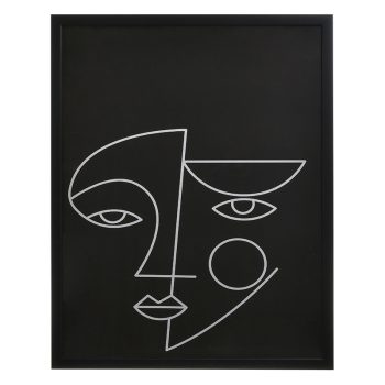 INART ΠΙΝΑΚΑΣ ΜΕ ΠΛΑΙΣΙΟ PRINTED PL/MDF ΠΡΟΣΩΠΟ 40Χ3X50 Ασπρο μαύρο Μοριοσανίδα Χαρτί
