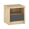 Κομοδίνο Lavinia pakoworld ανθρακί-sonoma 46.5x39.5x45.5εκ 173-000002