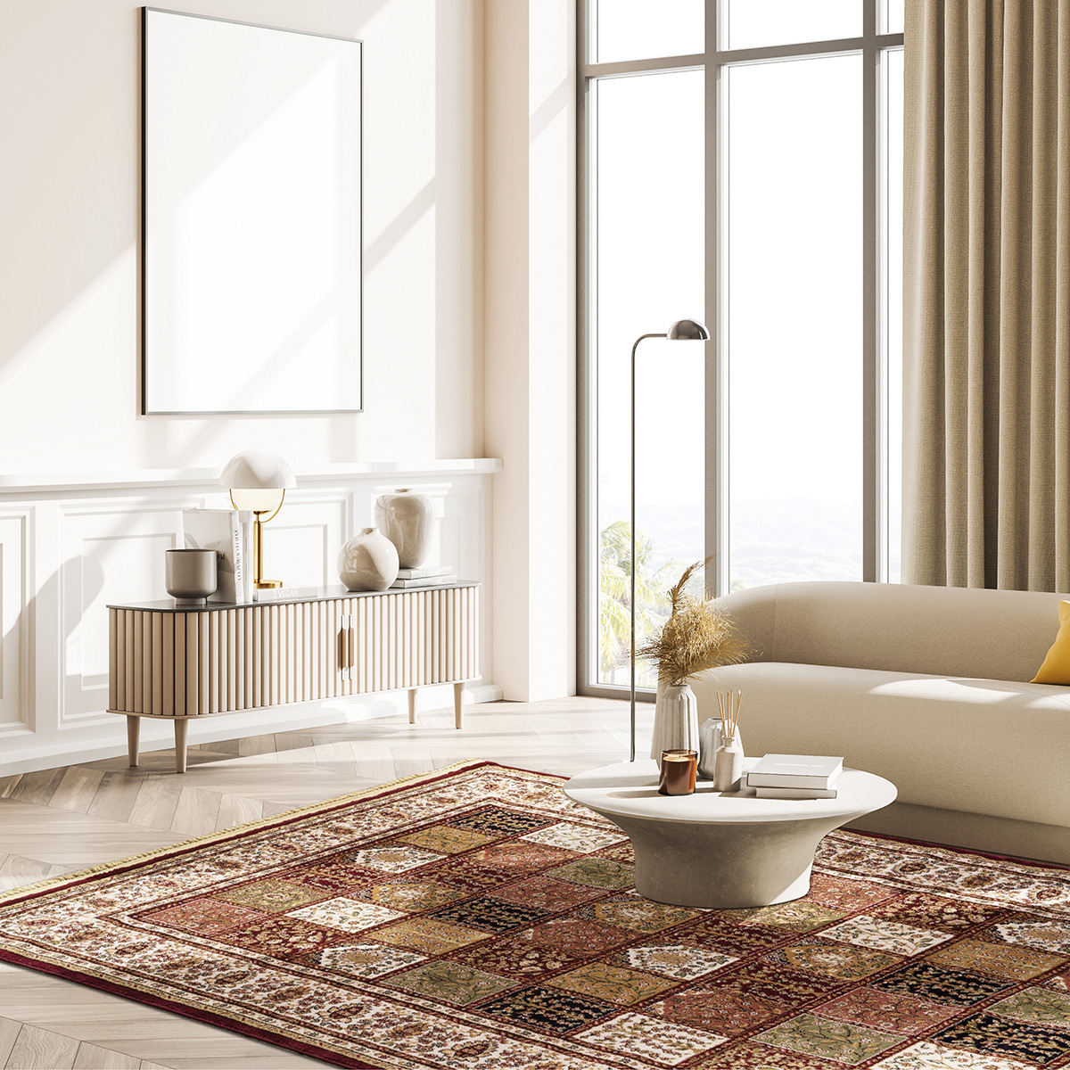 Beauty Home Χαλί Classic Art 9063 160Χ230 Red Κόκκινο
