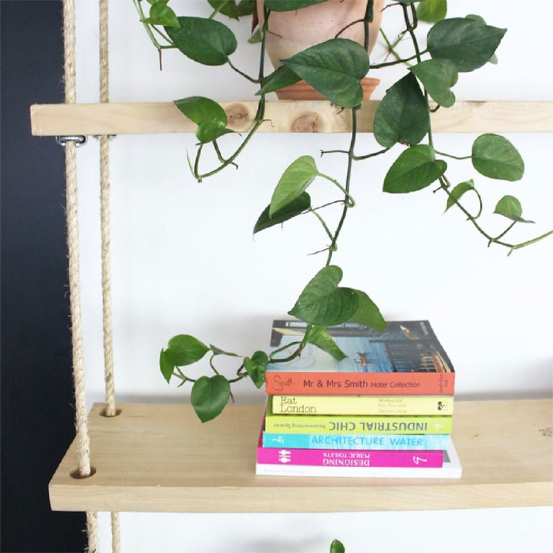Ραφιέρα τοίχου Rabia φυσικό ξύλο φυσικό 99x16x170εκ - Image 3