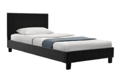Κρεβάτι Nevil pakoworld μονό 100x200 PU χρώμα μαύρο ματ 006-000014