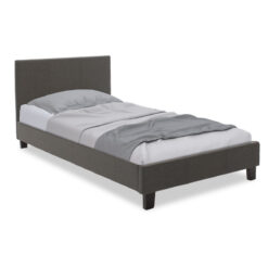 Κρεβάτι Nevil pakoworld μονό 100x200 με ύφασμα χρώμα ανθρακί 006-000019