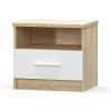 Κομοδίνο Geneva pakoworld φυσικό-λευκό 50x37x45.5εκ 173-000015