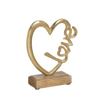 INART ΔΙΑΚΟΣΜΗΤΙΚΟ ΚΑΡΔΙΑ LOVE ΜΕΤΑΛΛΙΚΗ/ΞΥΛΙΝΗ ΧΡΥΣΗ/NATURAL 13Χ5Χ16 Χρυσό