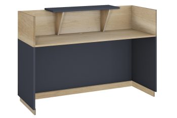 Alternative view of Γραφείο reception Lotus  σε χρώμα φυσικό - ανθρακί 180x70x110εκ