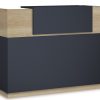 Γραφείο reception Lotus pakoworld σε χρώμα φυσικό - ανθρακί 180x70x110εκ 069-000016
