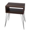 Κομοδίνο Naida pakoworld καρυδί-μαύρο 45x30x59εκ 120-000140