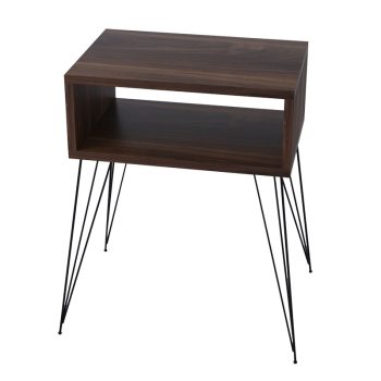 Κομοδίνο Naida pakoworld καρυδί-μαύρο 45x30x59εκ 120-000140