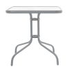 Τραπέζι κήπου Watson pakoworld μέταλλο γκρι-γυαλί 80x80x70εκ 130-000029