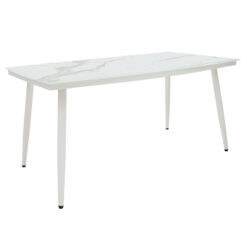 Τραπέζι Zeren pakoworld μέταλλο λευκό-γυαλί 160x90x78εκ 151-000005