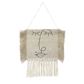 INART ΔΙΑΚΟΣΜΗΤΙΚΟ ΤΟΙΧΟΥ ΚΡΕΜΑΣΤΟ NATURAL 30Χ3Χ51/85 (60%JUTE/40%COTTON) Φυσικό μπεζ   Βαμβάκι