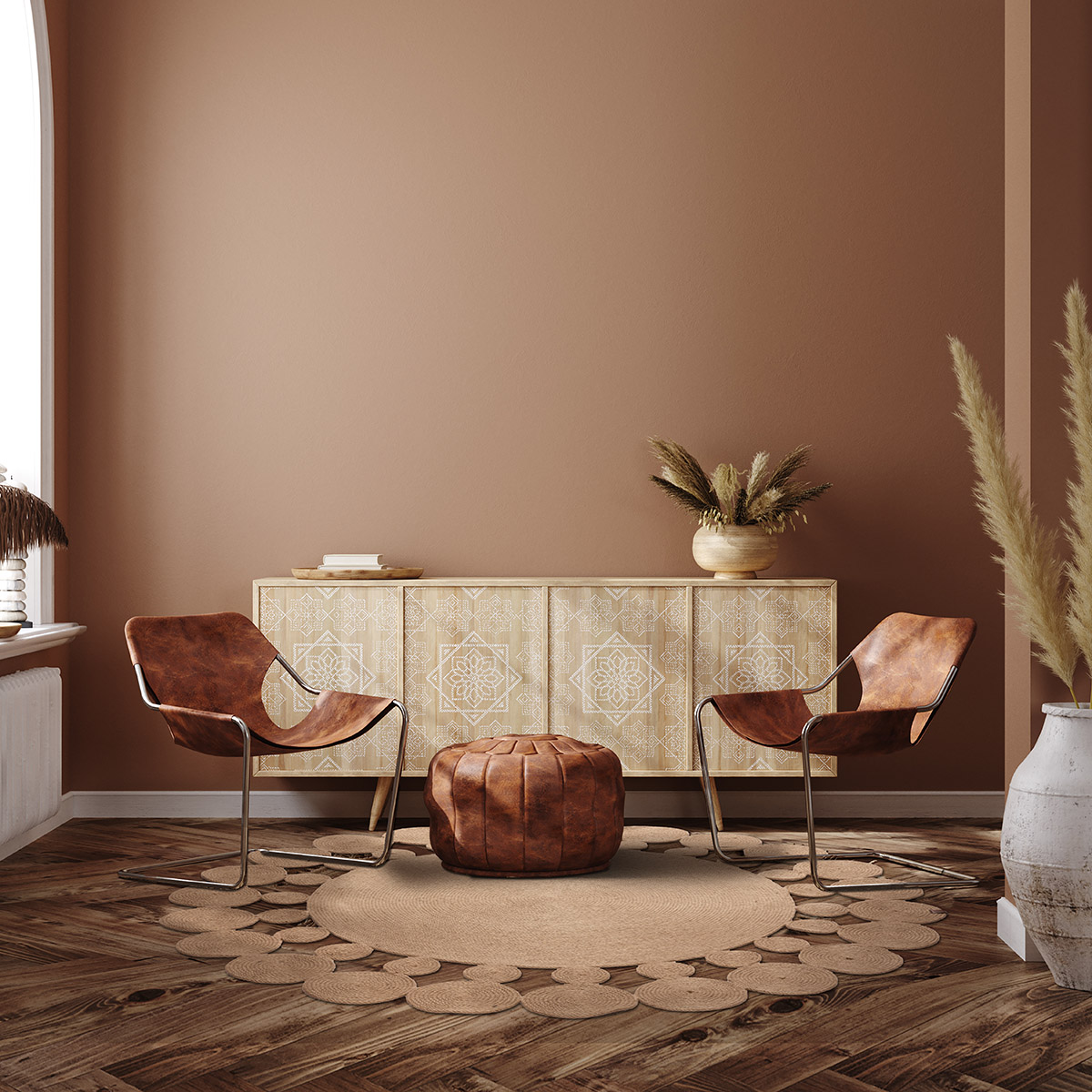 Ροτόντα από Γιούτα 150x150 Natural Jute Art 9137 Μπέζ Beauty Home