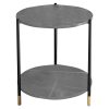 Τραπέζι σαλονιού Rhythm MDF γκρι μαρμάρου-μαύρο Φ48x60cm 072-000064