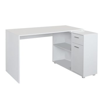 Γραφείο εργασίας Rivera pakoworld δεξιά γωνία λευκό 120x91.5x75εκ 086-000019