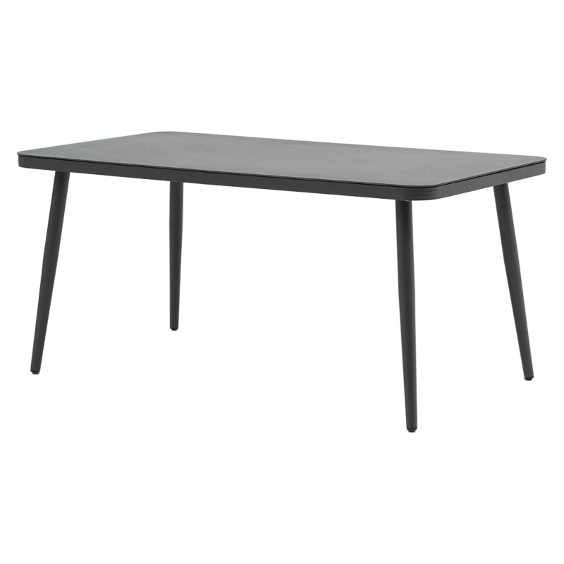 Τραπέζι Ecco αλουμίνιο ανθρακί-γυαλί γκρι 160x90x75εκ - Image 2