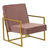 Πολυθρόνα Evelyn pakoworld βελούδο σάπιο μήλο-χρυσό 62x73x75εκ 029-000131