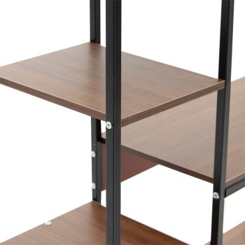 Alternative view of Ραφιέρα επιδαπέδια Leena  μέταλλο dark oak-μαύρο 80x30x142εκ