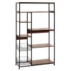 Ραφιέρα επιδαπέδια Leena pakoworld μέταλλο dark oak-μαύρο 80x30x142εκ 072-000060
