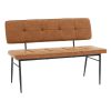 Καναπές 2θέσιος Rosen pakoworld μέταλλο μαύρo-PU μπεζ 122x55.5x84.5εκ 101-000072