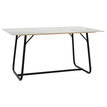 Τραπέζι Revello pakoworld sintered stone λευκό μαρμάρου-μαύρο 150x90x75εκ 101-000074