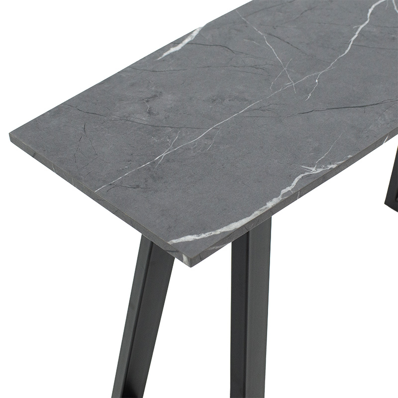 Κονσόλα Rouse MDF μαύρου μαρμάρου-μαύρο 120x40x78εκ - Image 4