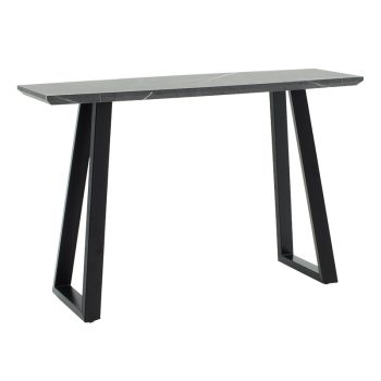 Κονσόλα Rouse pakoworld MDF μαύρου μαρμάρου-μαύρο 120x40x78εκ 101-000076