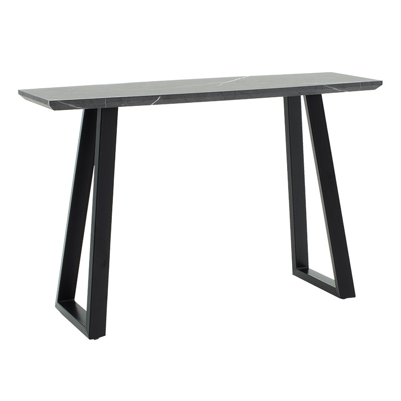 Κονσόλα Rouse pakoworld MDF μαύρου μαρμάρου-μαύρο 120x40x78εκ 101-000076
