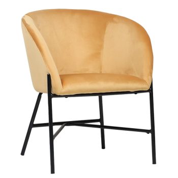 Πολυθρόνα Julia pakoworld βελούδο κίτρινο 61x57x74εκ 222-000019