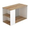 Τραπέζι σαλονιού Hattie pakoworld φυσικό-λευκό 80x40x50εκ 230-000006