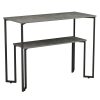 Κονσόλα Homer pakoworld γκρι μαρμάρου-μαύρο 110x48x85εκ 230-000010