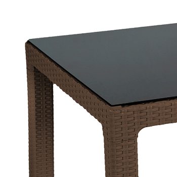 Alternative view of Τραπέζι Explore  με UV protection PP καφέ 90x90x73.5εκ