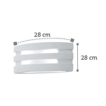 Alternative view of InLight Επιτοίχιο φωτιστικό λευκό από γύψο 1XE14 D:28cm (43390)