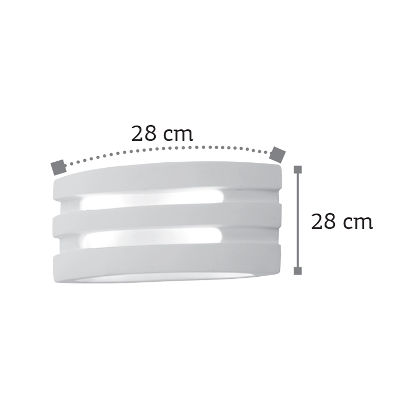 InLight Επιτοίχιο φωτιστικό λευκό από γύψο 1XE14 D:28cm (43390) - Image 2
