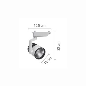 Alternative view of InLight Σποτ Ράγας Λευκό LED 30W 4000K D:10cmX23cm (T00102-WH)