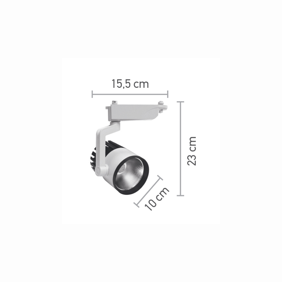 InLight Σποτ Ράγας Λευκό LED 30W 4000K D:10cmX23cm (T00102-WH) - Image 2