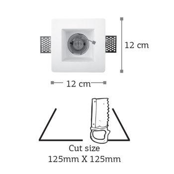 Alternative view of InLight Χωνευτό σποτ λευκό από γύψο 1XGU10 D:12cm (Χ0001)