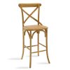 Σκαμπό μπαρ Reid pakoworld ξύλο sonoma-έδρα καφέ rattan 102-000005